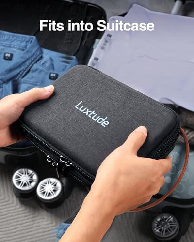 Luxtude Electronics Organizer Travel Case, Portable Tech Bag for Working/Travelling, Sturdy Hard Shell Zipper Cases for Charger/Mouse/Hard Drive, Case Only