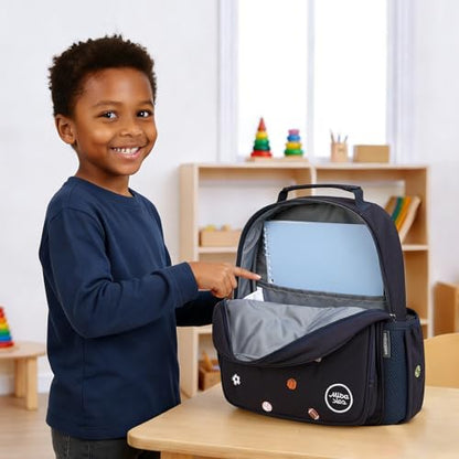 mibasies Toddler Backpacks for Boys 2-4: Quilted Backpack for Preschool Prek Daycare - Cute 12 Inches Bookbag for Little Kids Ball Blue - color: Ball Blue, style: Toddler-12"h(not Fit Folder)