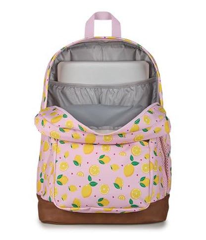 JanSport Cool Backpack with 15-inch Laptop Sleeve, Large Computer Bag Rucksack with 2 Compartments, Ergonomic Straps, Lemonade Stand - color: Lemonade Stand Pink Ice/Yellow/Green