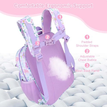 RHCPFOVR Kids Backpack for Girls - Girls Backpack 3-8 Ages Butterfly for Kids 15 Inch School Bookbag for Kindergarten Elementary School Bookbag for Girl 1st 2nd Grade - style: Purple Garden
