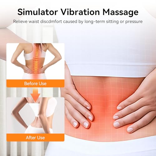 3 in 1 Electric Lumbar Support Pillow with Adjustable Height for Bed and Chair, Back Massager with Heat, Back Massager for Pain Relief Deep Tissue, Electric Lumbar Pillow with Heat Vibration Traction
