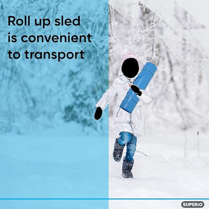 Superio Snow Slider Mat, Flexible Snow Sled Flying Carpet, Roll up Sleds for Kids 36" / Adults 54" Lightweight Plastic Snowboard Sled, 1 Pack - color: Blue, size: 54"