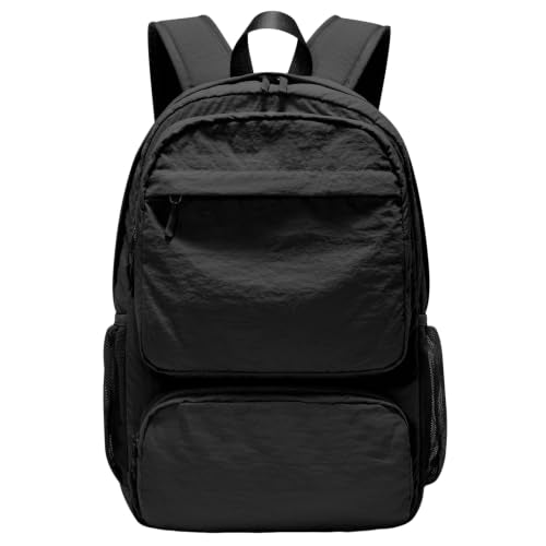Black Backpack for School, High School Bookbag Back Pack for Teens Girls Boys, Lightweight College Backpack Book Bag for Women Men, Simple Casual Daypack Backpack Mochilas Escolares para Adolescentes - color: A1-black