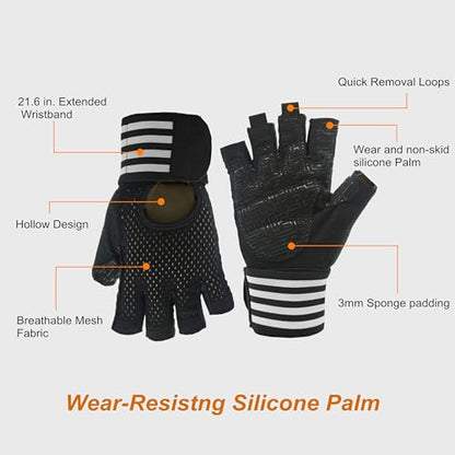 Weightlifting Gloves Padded Workout Gloves with Wrist Wrap Support Gym Gloves for Men Women Gym Exercise Fitness Training Lifting Dumbbell - size: Large