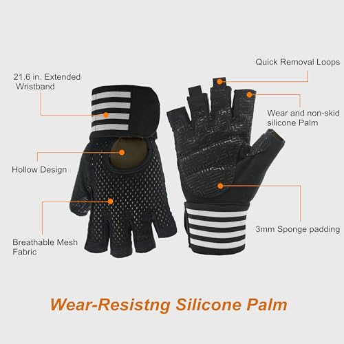 Weightlifting Gloves Padded Workout Gloves with Wrist Wrap Support Gym Gloves for Men Women Gym Exercise Fitness Training Lifting Dumbbell - size: Medium