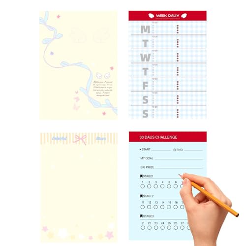 Mini Binder | M5 6-Hole Transparent Cute Binder,Pocket Planner Cover - for School Home Study Work Business Travel Daily Weekly Monthly Filing Desk Backpack Purse Tote