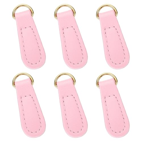 uxcell 6pcs Zipper Pull, 1.57 Inch Leather Zip Puller Zipper Replacement Repair Kit Head Handle for Luggage Clothing Jackets Backpacks Boots, Light Pink - color: Light Pink