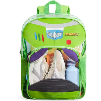 Get Trend Disney Toy Story Boys Clear Backpack for Stadium Events, Buzz Lightyear 17 inch Transparent School Bookbag, See Through Travel Bag with Straps, Gifts for Boys (Green Buzz Lightyear) - color: Green Buzz Lightyear