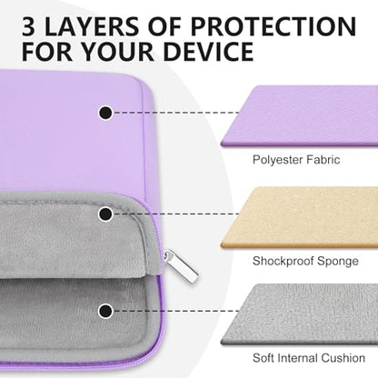 Laptop Sleeve Bag Compatible with 15 to 16 inches MacBook HP Dell Asus Acer Protective Case with Front Pocket Padded Computer Pouch Cover Protective for 15” to 16” Laptop, Purple - color: Pale Purple, size: 15/16 inches