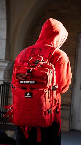 AMERICANPHOENIX 45L Elite Tactical Backpack | 3X Stronger Work & Military Backpack | Water Resistant and Heavy Duty | 3 Day MOLLE Bug Out Bag (Scarlet Sage) - color: Scarlet Sage