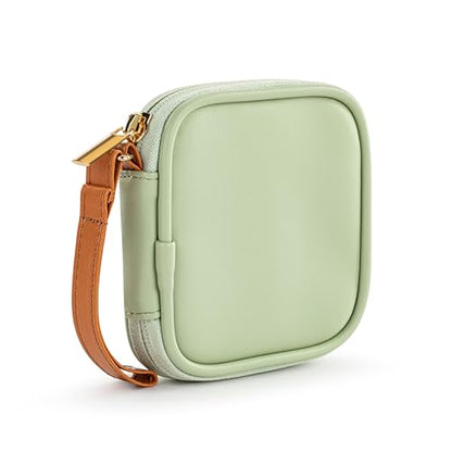 DEMDACO Electronic Accessories Tech Pouch Carry Case Travel Organizer for Cables Chargers and Headphones 4 x 4 Inch Sage Green - color: Sage Green