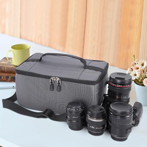 Koolertron Dslr Camera Insert Bag Purse Universal Liner Lens Pouch Partition Protective Cover Waterproof Sleeve for Cannon/Nikon/Sony (Grey) - color: Grey