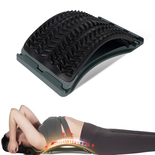 Back Stretcher Massager for Lower Lumbar Pain Relief, Multi-Level Adjustable Stretching Device, Lumbar Support, Back Pain Relief Support, Spine Decompressor Cracker Board
