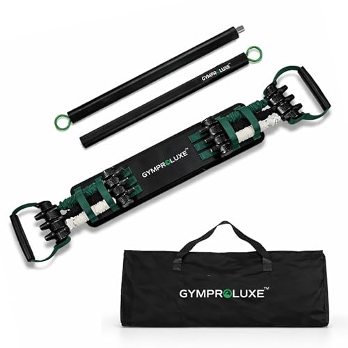 Gymproluxe Portable Gym - Resistance Exercise Band Set - 200LBS Resistance Bands for Men & Women - Multi Gym Fitness Equipment & Pilates Bar for Home Workout - style: Band & Bar