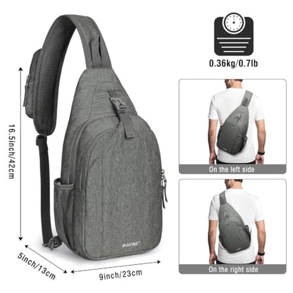 G4Free Sling Bag for Men and Women, RFID Blocking Crossbody Bag, Lightweight Sling Backpack for Travel, Hiking, Walking and Daily Use - color: Dimgray
