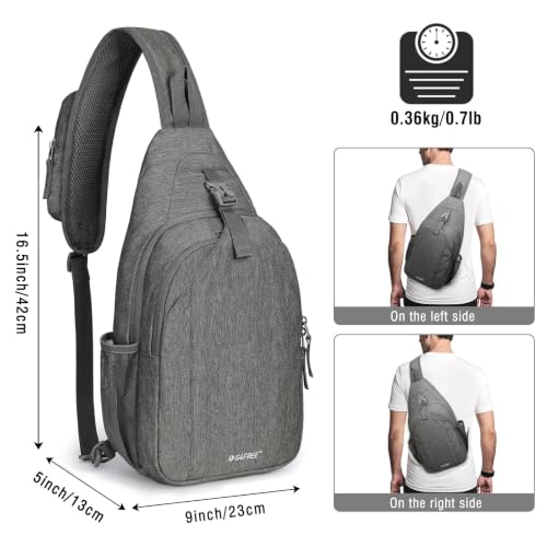 G4Free Sling Bag for Men and Women, RFID Blocking Crossbody Bag, Lightweight Sling Backpack for Travel, Hiking, Walking and Daily Use - color: Dimgray