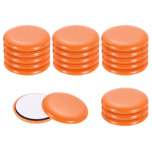 uxcell 20Pcs Furniture Sliders, 2 Inch Round Self-Adhesive Carpet Furniture Moving Pads Gliders Floor Protectors for Carpeted Tile Vinyl Hardwood Floors, Orange - size: 2 Inch