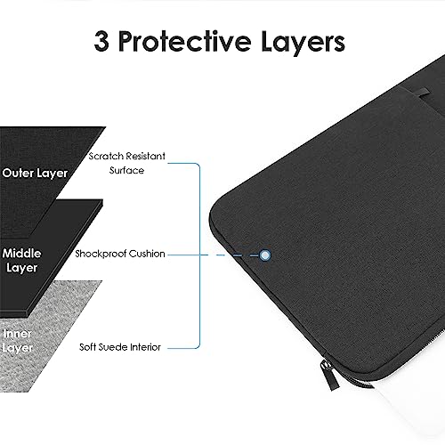 ProElife 15-Inch Laptop Sleeve Case for 2026-2023 MacBook Air 15 inch with M5 M4 M3 M2 Accessory Traveling Carrying Case Water-Resistant Bag Cover for MacBook Air 15'' 2026 2025 2024 M5 M4 (Black) - color: Black