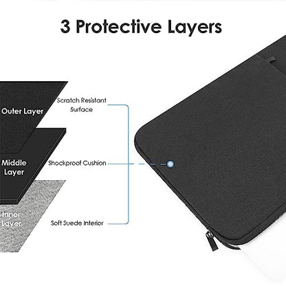 ProElife 15-Inch Laptop Sleeve Case for 2026-2023 MacBook Air 15 inch with M5 M4 M3 M2 Accessory Traveling Carrying Case Water-Resistant Bag Cover for MacBook Air 15'' 2026 2025 2024 M5 M4 (Black) - color: Black