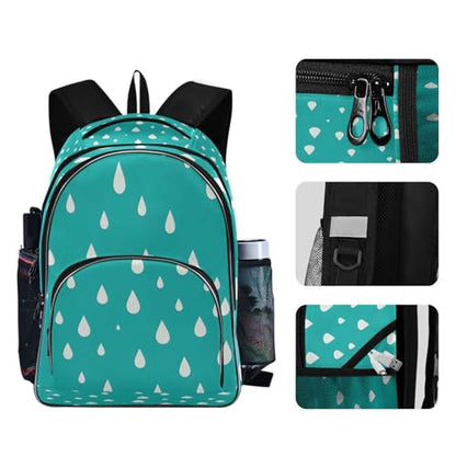 Water-Resistant Travel Raindrops Pattern Backpack - Lightweight Laptop Daypack, 15.6" Laptop Compartment, Durable Commuter Bag for Work & Outdoor#95