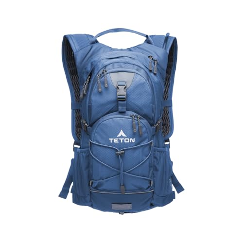 Teton Oasis/Trailrunner Hydration Backpack – Lightweight Water Pack with 2L/3L Bladder for Hiking, Running, Cycling, Biking 18L/22L Sizes – Sewn-in Rain Cover – Fits Men and Women - color: High Tide, size: 18 Liters