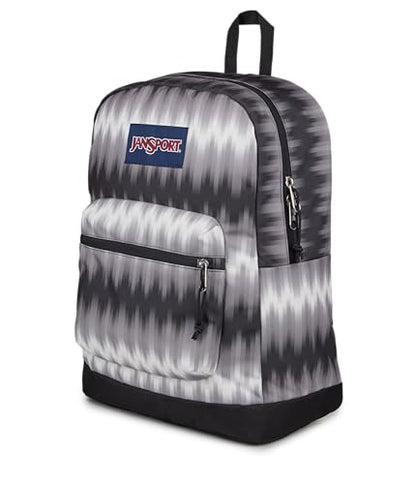 JanSport Cross Town Plus Backpack - Large Main Compartment, Side Water Bottle Pocket, 15-Inch Padded Laptop Sleeve - Digi Tie Dye Black - color: Digi Tie Dye Black