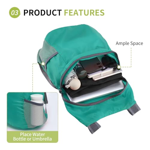 20L Ultra Hiking-Daypack Lightweight Foldable Travel Packable Backpack for Camping Cycling Outdoor,Lake Blue - color: Lake Blue