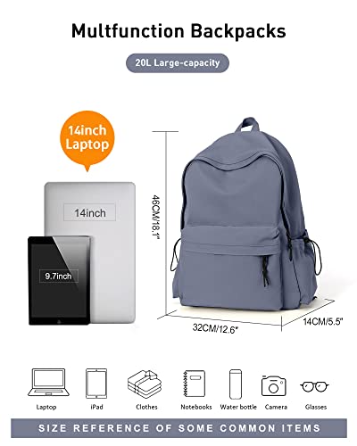BJLFS School Bag Backpack for Women Kids Teens Girls, Small Bookbag College Student Backpack for School Men Boys, Mochilas Escolares para Casual Daypack Mini Book Bag Blue ﻿ - color: Small Dark Blue