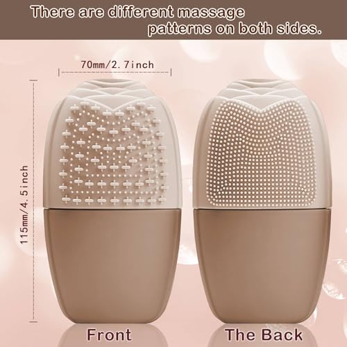 XHJRI Ice Face Roller Massager,Ice Cube Roller for Face, Eyes and Neck Naturally Conditioning and Skin Care,De-Puff Eye Bags,Reduce Migraine Pain,Reusable Massage Silicone Ice Mold (New Coffee) - color: New Coffee