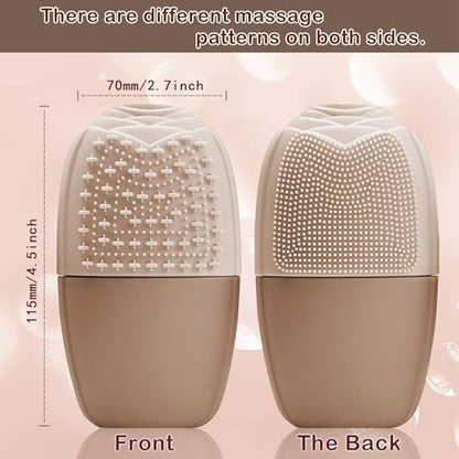 XHJRI Ice Face Roller Massager,Ice Cube Roller for Face, Eyes and Neck Naturally Conditioning and Skin Care,De-Puff Eye Bags,Reduce Migraine Pain,Reusable Massage Silicone Ice Mold (New Coffee) - color: New Coffee
