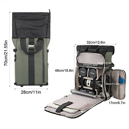 Besnfoto Camera Backpack for Photographer DSLR SLR Waterproof Camera Bag with Laptop Compartment Tripod Holder Roll Top Photographer Case for Hiking Traveling - color: Green