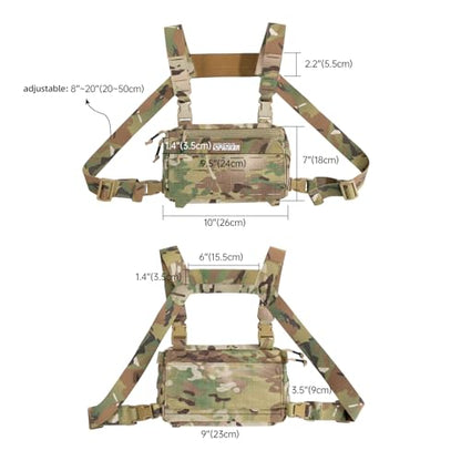 EXCELLENT ELITE SPANKER Tactical Chest Rig Pack EDC Chest Bag Molle Utility Chest Pouch for Outdoor Hunting Workouts Hiking - color: Multicam