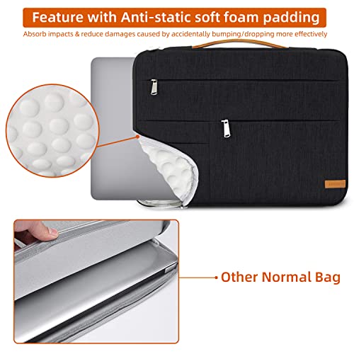 KINGSLONG 13.3 inch Laptop Sleeve Bag, Slim Shockproof Handbag, Computer Carrying Case Cover Compatible with MacBook Air/Pro,Acer Asus Dell HP Black - color: Black, size: 13 inch