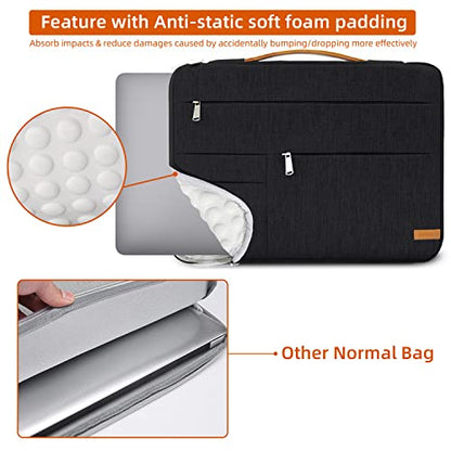 KINGSLONG 13.3 inch Laptop Sleeve Bag, Slim Shockproof Handbag, Computer Carrying Case Cover Compatible with MacBook Air/Pro,Acer Asus Dell HP Black - color: Black, size: 13 inch