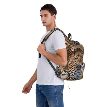 African Animal Leopard Travel Backpack for Men Women 15.6 inch Laptop Backpack Casual Daypack for Weekender - color: African Animal Leopard
