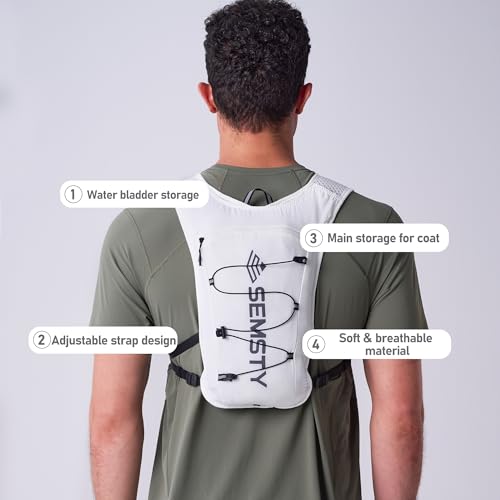 Running Vest for Women Men, 5L Hydration Vest with Dual 500ml Soft Flask, Lightweight Water Backpack, Adjustable Chest Straps Running Hydration Backpack for Running Cycling Hiking - color: White