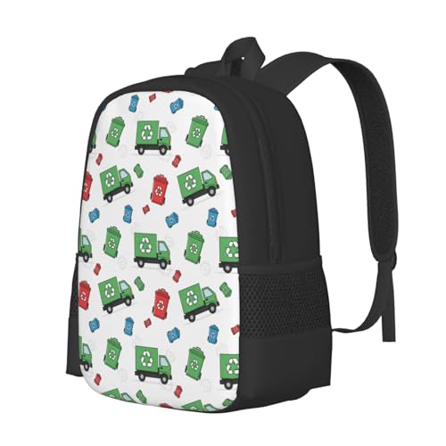 Classic Casual Daypack Garbage Truck Trash, Large Capacity Anti Theft Polyester Travel Bag Unisex Shoulder Pack for Leisure Travel Camping Hiking - color: Design (402)