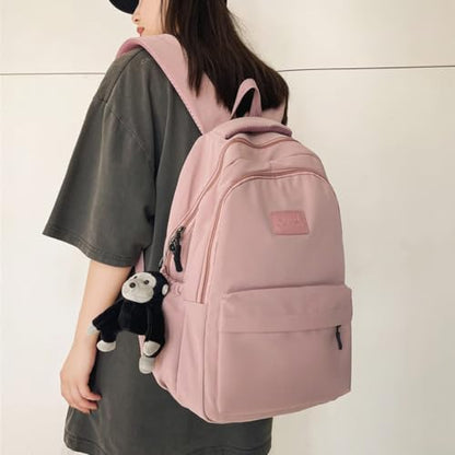 JARKJARD Aesthetic Cute Backpack for Girls Student School College Travel - color: Pink