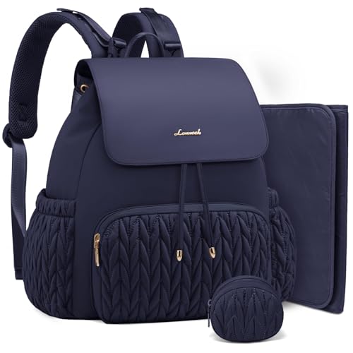 LOVEVOOK Diaper Bag Backpack, Small Baby Bag, Cute Baby Diaper Bag, Stylish Water-Resistant Travel Baby Bag for Mom, Baby Backpack with Changing Pad, Stroller Straps -Blue - color: Blue