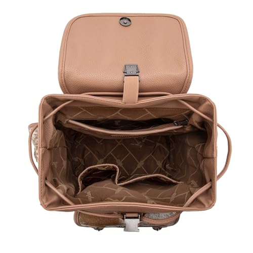 Montana West Wrangler Backpack Purse for Women Hair-on Cowhide Backpacks Western Travel Bags - color: Cowhide Khaki