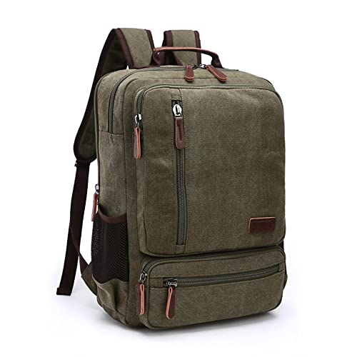 Executive Canvas Backpack for Heavy Duty Notebook Travel, green