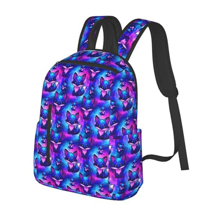 Stylish Daily Shoulder Backpack Galaxy Fox Pattern, Practical Multi-scene Daypack for Road Trip Picnic Walking Men Women - color: Picture (821)
