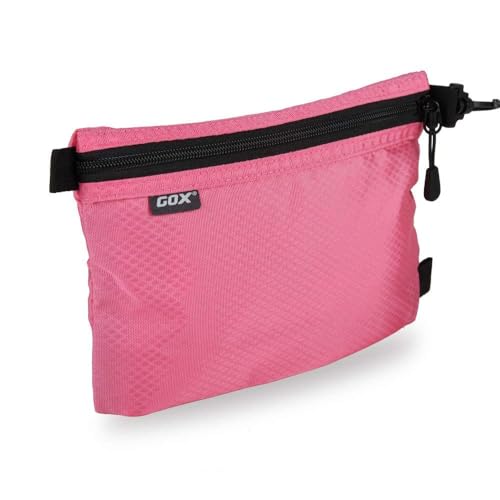 GOX Small Toiletry Bag for Men Bulk Cosmetic Bag Dopp Kit Carry On Zipper Pouch Organization Nylon Small Packing Sack Water Repellent - color: Pink