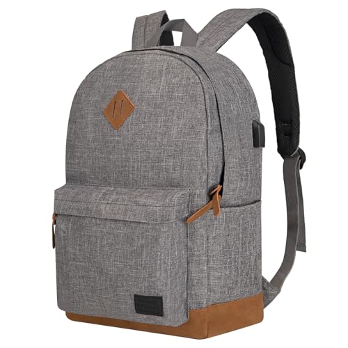 Goloni Backpack for Men Women,Travel Laptop Backpack, Water Resistant 17.3 Inch USB Charging Backpack, Large Capacity Work Commute Bag,Grey - color: Grey, size: Medium