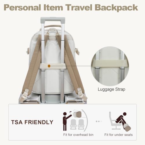 VANKEAN Laptop Backpack for Women (BEIGE-KHAKI, 17.3 Inch) - color: Beige-khaki, size: 17.3 Inch