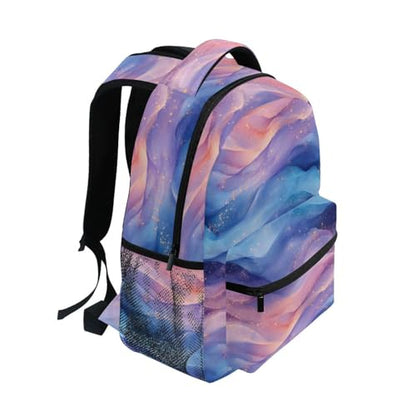 School Backpack for Teacher Nurse Waterproof Carry On Backpacks with Chest Strap for Travel Trip Blue Purple - color: Multicolor09