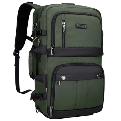 WITZMAN Carry on Travel Backpack for Men Women Laptop Backpack with USB Charging Port Airline Approved(B683 Army Green) - color: Army Green