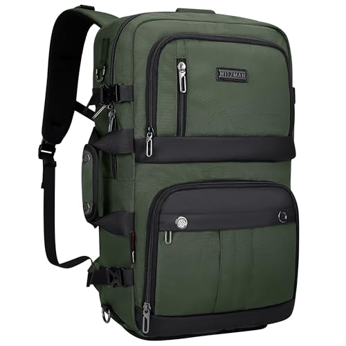 WITZMAN Carry on Travel Backpack for Men Women Laptop Backpack with USB Charging Port Airline Approved(B683 Army Green) - color: Army Green