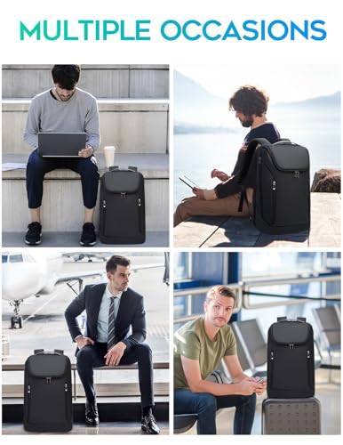 FUTURE AESTHETIC Business Smart Backpack Waterproof fit 15.6 Inch Laptop Backpack with USB Charging Port,Travel Backpack - color: Black