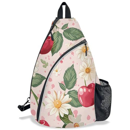 Pickleball Bag for Women Men Adjustable Crossbody Sling Backpack Hold Pickleball Paddle Water Bottle - color: Multicolor 17
